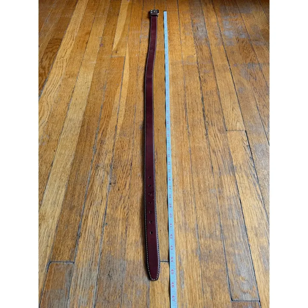 Distressed Brown Leather Belt w/Stitch Accent Mens sz L.